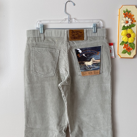 NWT Vintage Cream Beige Corduroy Pants Jeans Unisex Straight Cut Flare Canada - Picture 9 of 14